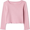 Amazon Essentials Girls and Toddlers’ Long-Sleeve Cropped Rib Top(Mauve)