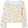 Amazon Essentials Girls and Toddlers’ Long-Sleeve Cropped Rib Top(Pale Blue Graphic Flower)