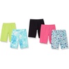Amazon Essentials Girls and Toddlers’ Midi Bike Shorts, Pack of 5(5-pack Mermaid Brights)