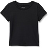Amazon Essentials Girls and Toddlers’ Short-Sleeve T-Shirts(Black)