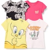Amazon Essentials Girls and Toddlers’ Short-Sleeve T-Shirts(Looney Tunes Tweety)