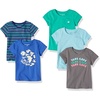 Amazon Essentials Girls and Toddlers’ Short-Sleeve T-Shirts(Multicolor/Birds/Stripe/Take Care)