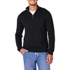 Amazon Essentials Men’s 100% Cotton Quarter-Zip Mock Neck Sweater(Black)