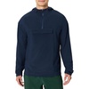 Amazon Essentials Men’s Athletic Lightweight Stretch Woven Colorblock Anorak Jacket(Navy)