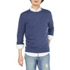 Amazon Essentials Men’s Cable Knit Long-Sleeve Crewneck Sweater, 100% Cotton, Big & Tall Options Available(Blue Heather)