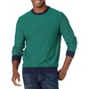Amazon Essentials Men’s Cable Knit Long-Sleeve Crewneck Sweater, 100% Cotton, Big & Tall Options Available(Teal/White Stripe)