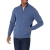 Amazon Essentials Men’s Full-Zip Cotton Sweater(Blue Heather)