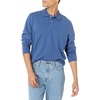 Amazon Essentials Men’s Long-Sleeve Pique Polo Shirt(Blue)