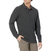 Amazon Essentials Men’s Long-Sleeve Pique Polo Shirt(Charcoal Heather)