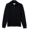Amazon Essentials Men’s Long-Sleeve Soft Touch Rib Quarter-Zip Sweater(Black)
