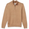 Amazon Essentials Men’s Long-Sleeve Soft Touch Rib Quarter-Zip Sweater(Camel)