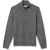 Amazon Essentials Men’s Long-Sleeve Soft Touch Rib Quarter-Zip Sweater(Charcoal Marl)