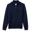 Amazon Essentials Men’s Long-Sleeve Soft Touch Rib Quarter-Zip Sweater(Navy)