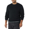 Amazon Essentials Men’s Long-Sleeve Soft Touch Waffle Stitch Crewneck Sweater(Black)