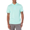 Amazon Essentials Men’s Moisture Wicking Golf Polo Shirt, Short Sleeve, Slim-Fit, Quick-Dry, Active Wear(Aqua Stripe)