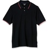 Amazon Essentials Men’s Regular-Fit Short Sleeve Cotton Pique Polo Shirt (Available in Big & Tall)(Black Red White Thin Stripe)