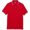 Amazon Essentials Men’s Regular-Fit Short Sleeve Cotton Pique Polo Shirt (Available in Big & Tall)(Red Twin Stripe)
