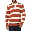 Amazon Essentials Men’s Rugby Sweater(Chestnut Brown Stripe)