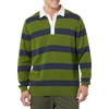 Amazon Essentials Men’s Rugby Sweater(Olive Stripe)