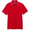 Amazon Essentials Men’s Slim-Fit Short-Sleeve Cotton Pique Polo Shirt(Red/Navy and White Tipped)