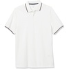 Amazon Essentials Men’s Slim-Fit Short-Sleeve Cotton Pique Polo Shirt(White/Red and Navy Tipped)