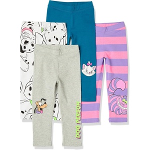 Amazon Essentials Disney | Marvel | Star Wars | Frozen | Princess Girls and Toddlers’ Cotton Stretch Leggings, Multipacks(Disney Cats and Dogs)