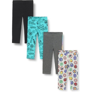 Amazon Essentials Disney | Marvel | Star Wars | Frozen | Princess Girls and Toddlers’ Cotton Stretch Leggings, Multipacks(Marvel Icons)