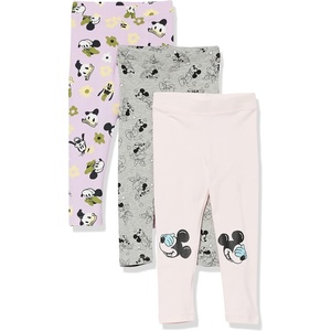 Amazon Essentials Disney | Marvel | Star Wars | Frozen | Princess Girls and Toddlers’ Cotton Stretch Leggings, Multipacks(Minnie and Friends)