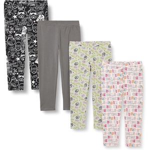 Amazon Essentials Disney | Marvel | Star Wars | Frozen | Princess Girls and Toddlers’ Cotton Stretch Leggings, Multipacks(Star Wars/Doodle)