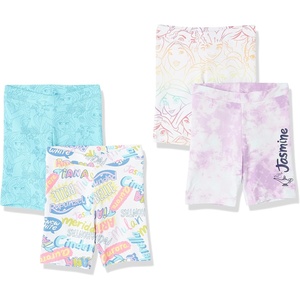 Amazon Essentials Disney | Marvel | Star Wars Girls and Toddlers’ Bike Shorts – Discontinued Colors, Pack of 4(4-pack Princess Scribble)