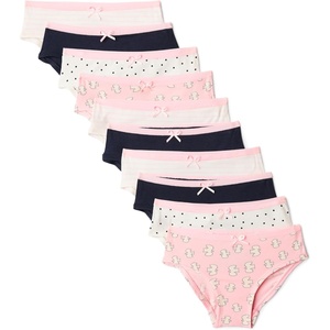 Amazon Essentials Girls’ Cotton Jersey Bikini Underwear(Spot/ Stripe/ Navy)
