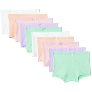 Amazon Essentials Girls’ Cotton Jersey Boxer Brief Underwear(Pastels)