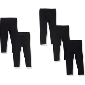 Amazon Essentials Girls’ Cotton Stretch Leggings, Multipacks(5-pack Black)