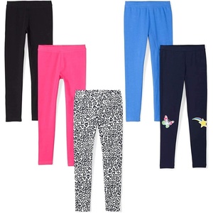 Amazon Essentials Girls’ Cotton Stretch Leggings, Multipacks(5-pack Hearts)