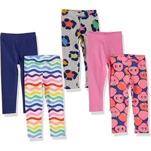 Amazon Essentials Girls’ Cotton Stretch Leggings, Multipacks(5-pack Rainbow Berries)