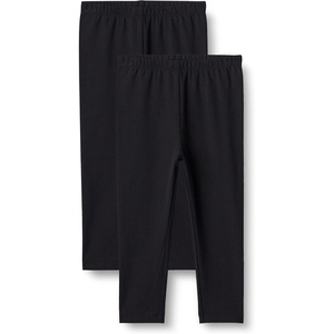 Amazon Essentials Girls’ Cotton Stretch Leggings, Multipacks(Black)