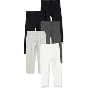 Amazon Essentials Girls’ Cotton Stretch Leggings, Multipacks(Black/Grey Heather/White)