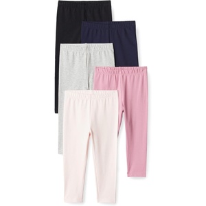 Amazon Essentials Girls’ Cotton Stretch Leggings, Multipacks(Dark Multicolor)