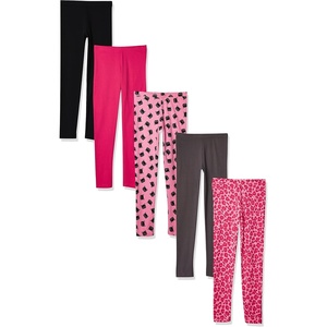 Amazon Essentials Girls’ Cotton Stretch Leggings, Multipacks(Multi Color)