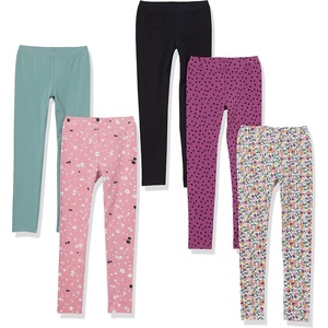 Amazon Essentials Girls’ Cotton Stretch Leggings, Multipacks(Multicolor)