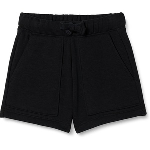 Amazon Essentials Girls’ French Terry Patch Pocket Shorts(Black)