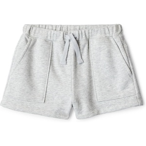 Amazon Essentials Girls’ French Terry Patch Pocket Shorts(Light Grey Heather)