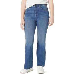 Amazon Essentials Girls’ High Stretch High-Rise Flare Jean(Classic Medium Wash)
