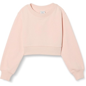 Amazon Essentials Girls’ Lightweight Fleece Cropped Sweatshirt(Light Pink)