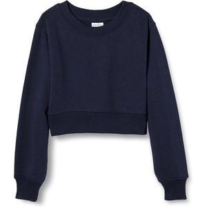 Amazon Essentials Girls’ Lightweight Fleece Cropped Sweatshirt(Navy)