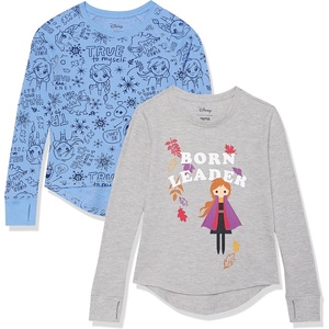 Amazon Essentials Girls Long-Sleeve Thermal T-Shirts(Frozen 2 Born Leader)