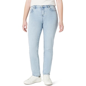 Amazon Essentials Girls’ Medium Stretch Mid-Rise Straight-Fit Jeans(Iced Blue Light Wash)