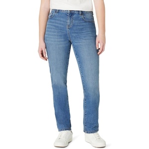 Amazon Essentials Girls’ Medium Stretch Mid-Rise Straight-Fit Jeans(Medium Blue Vintage)