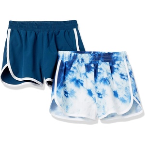 Amazon Essentials Girls and Toddlers’ Active Performance Running Shorts with Elasticized Waistband, Pack of 2(2-pack Navy/Tie Dye)