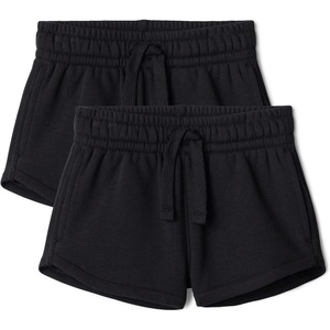 Amazon Essentials Girls and Toddlers’ French Terry Sweatshorts, Pack of 2(Black)